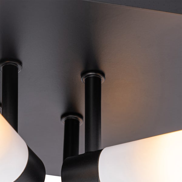 Moderne Badezimmer-Deckenleuchte schwarz 4-flammig IP44 - Bath