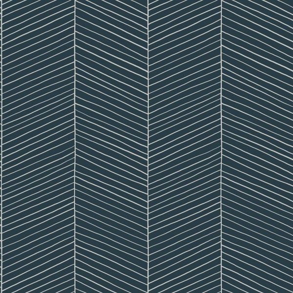 Walls4You Tapete Fischgrätmuster Blau - 53 cm x 10.05 m - 935324