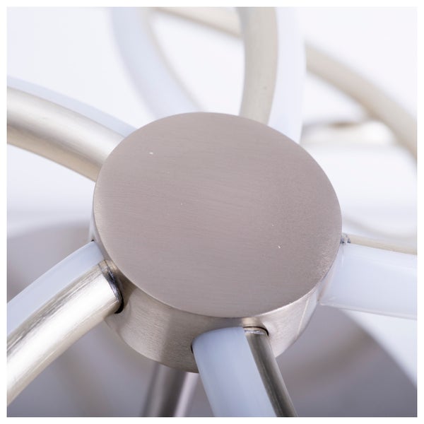 LED Deckenleuchte RIZADO Ø: 57cm aus Metall in satin-nickel und Kunststoff, mit fest verbauten LEDs, Beleuchtung für Wohnräume und Büro.