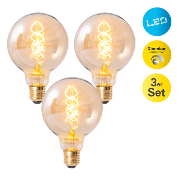 Drei dekorative, dimmbare LED Lampen im Set