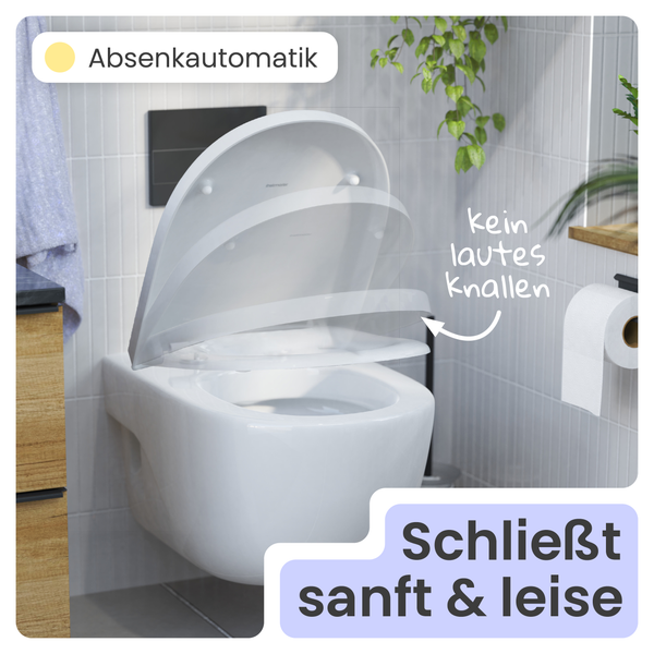 Wand-Tiefspülklosett mit Absenkautomatik