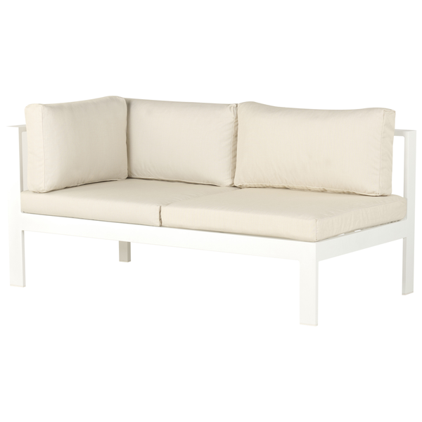 Garten Ecksofa mit Tisch 5-Sitzer MESSINA linksseitig Metall Beige
