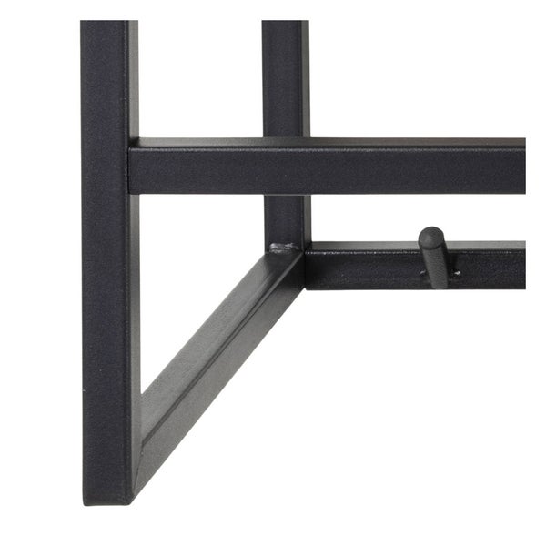 Seaford Wandgarderobe 1 Regal 7 Haken schwarz. 77 X 28 X 22 cm