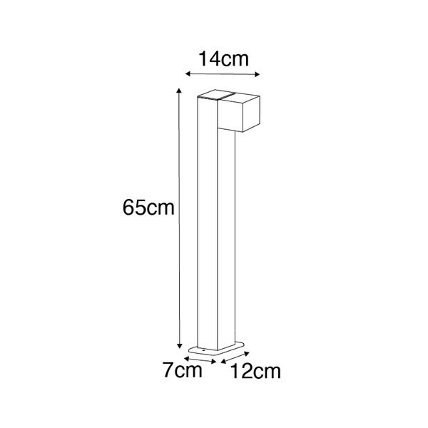 Industrielle stehende Außenlampe schwarz 65 cm IP44 - Baleno