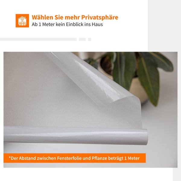 Simple Fix Fensterfolie 60 x 300 cm - Sichtschutzfolie Fenster Folie, Isolierfolie - Fensterfolie Blickdicht Selbsthaftend - Matt