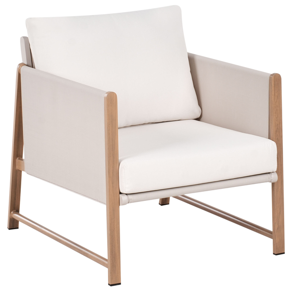 Lounge Set mit Tisch und Ottomane 5-Sitzer NOLA Metall Hellbeige