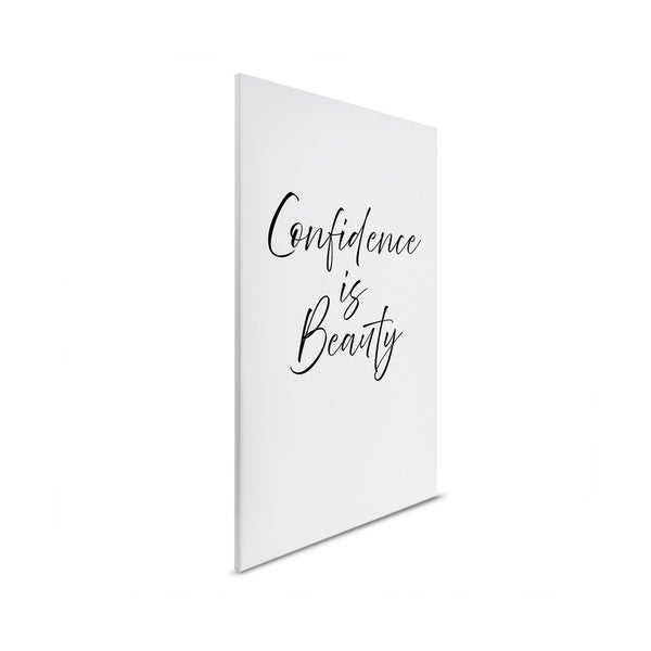 Dekorative Leinwand mit dem Schriftzug "Confidence is Beauty"
