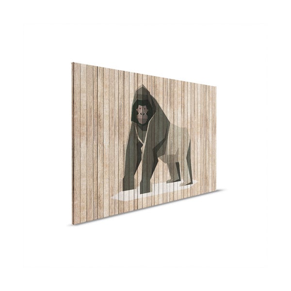 Wandbild mit Gorilla-Motiv auf Holz