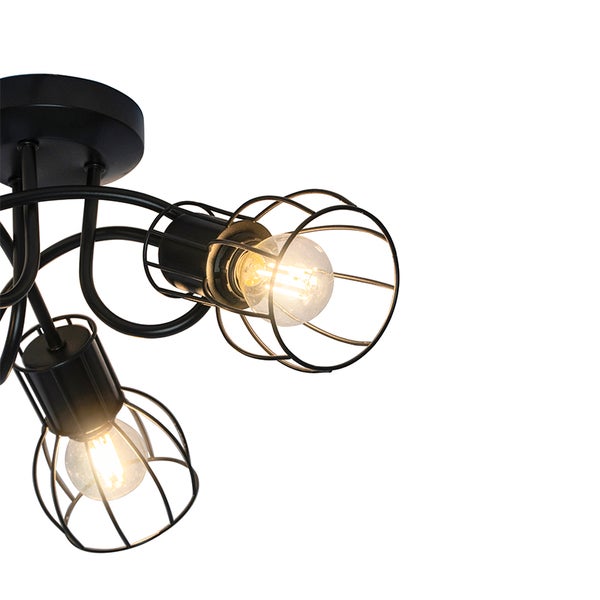 Moderne Deckenleuchte schwarz 40 cm rund 3-Licht - Botu