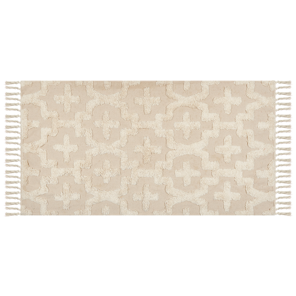 Teppich ITANAGAR Beige 80 x 150 cm Baumwolle
