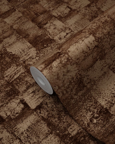 Origin Wallcoverings Tapete mit feiner Struktur Kupferbraun - 53 cm x 10.05 m - 347358