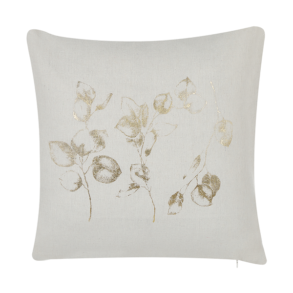 Dekokissen 2er Set GOMPHRENA 45 x 45 cm Hellbeige Pflanzenmuster