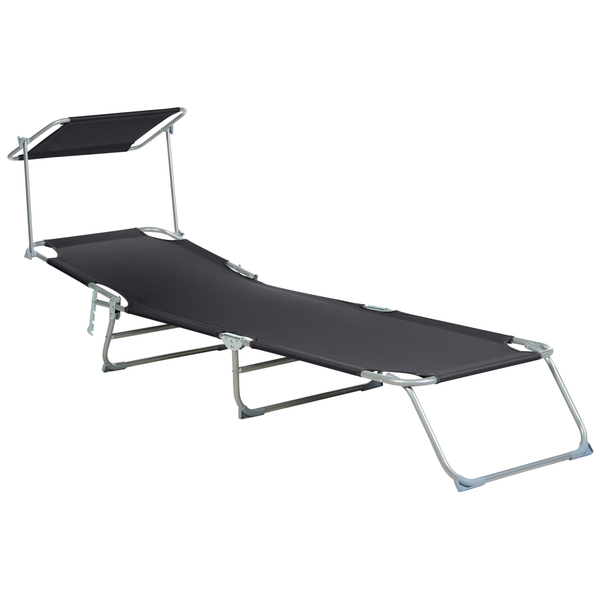 Sonnenliege FOLIGNO II Metall Schwarz