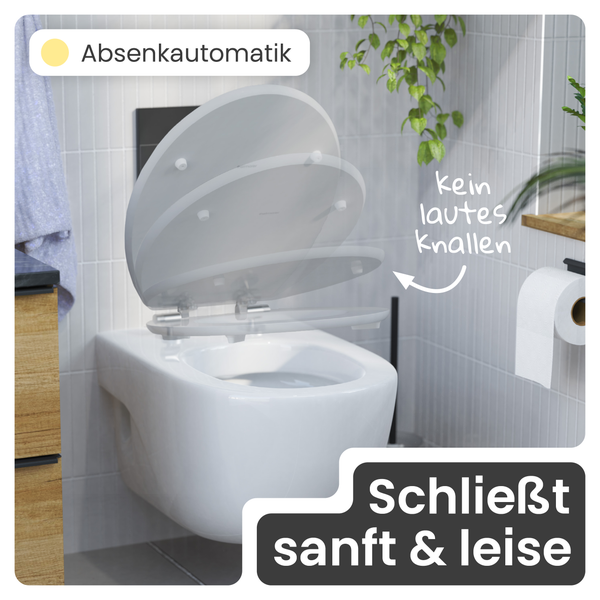 Wand-WC mit Absenkautomatik für sanftes und leises Schließen