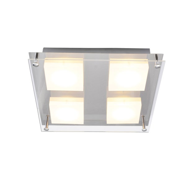 Quadratische Deckenleuchte mit vier Lichtquellen