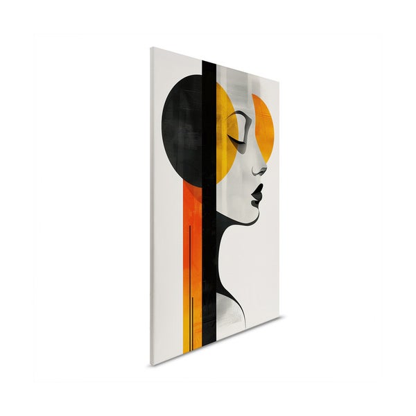 Dekoratives Wandbild mit abstraktem Frauengesicht und geometrischen Formen