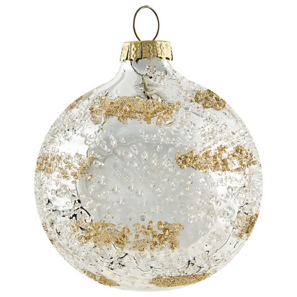 Christbaumkugel mit Goldglitzer