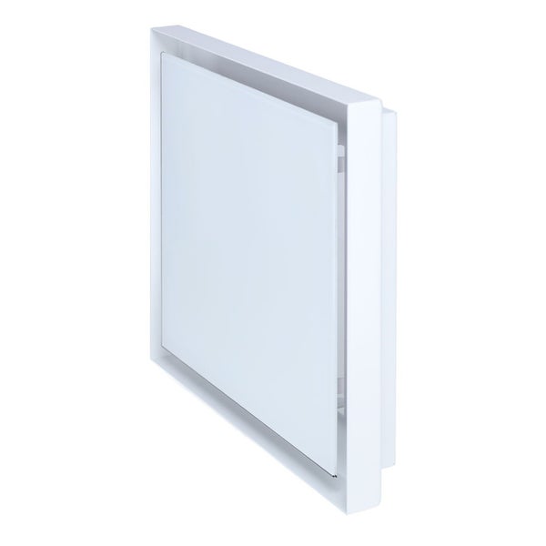 Quadratisches Lüftungsgitter mit flacher Frontblende für Wandmontage