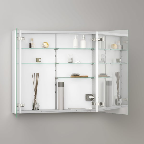 KEUCO Emma Badmöbel-Set 80 cm 3-teilig, mit Waschtisch, Unterbau und Spiegelschrank