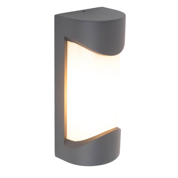 Graue Wandleuchte mit rechteckigem Design für den Außenbereich