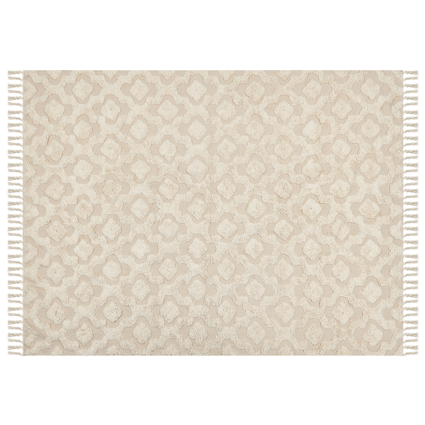 Teppich AKSARAY Beige 160 x 230 cm Baumwolle