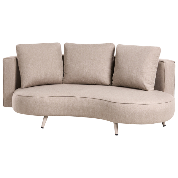 Beige Couch mit drei Kissen für das Wohnzimmer