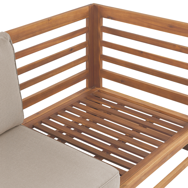 Gartensofa 3-Sitzer TRANI modular zertifiziertes Akazienholz Hellbraun