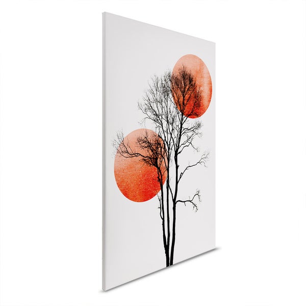 Wandbild mit Baum und Kreisen