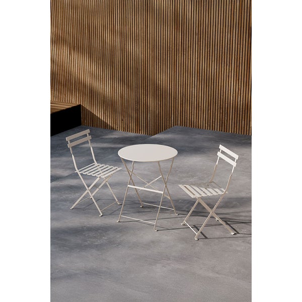 Tao Loungeset 1 Tisch, 2 Stühle beige. 60 X 60 X 71 cm