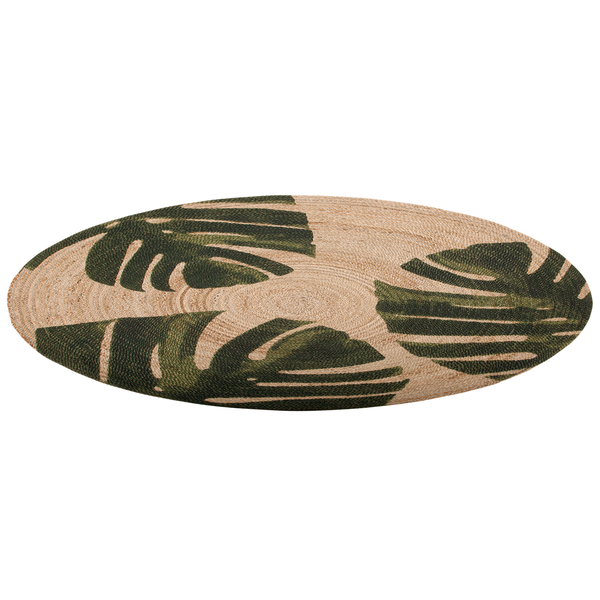 Ovaler Teppich mit Monstera Blätter Muster
