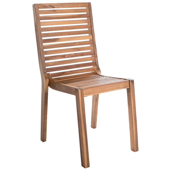 Gartenstuhl 4er Set OMBRIANO zertifiziertes Akazienholz Hellbraun