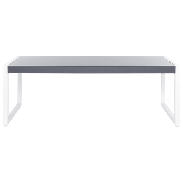 Gartentisch BACOLI 210 cm 90 cm Glas Cremeweiß