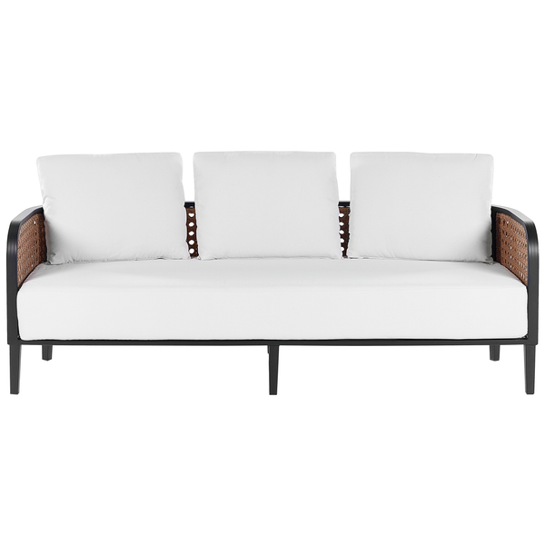 Lounge Set mit Tisch 3-Sitzer MONTEFALCO Metall Weiß