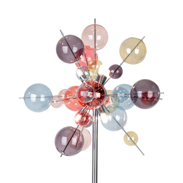 Stehleuchte mit kugelförmigen Glasschirmen