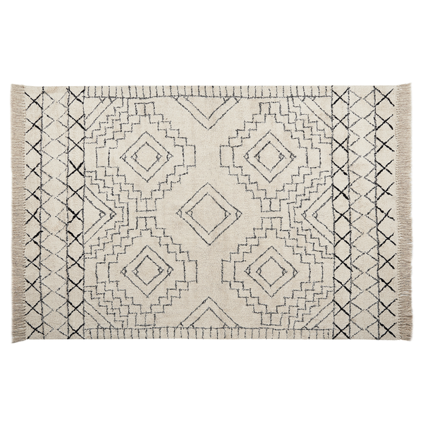 Teppich ZEYNE Beige 140 x 200 cm Baumwolle