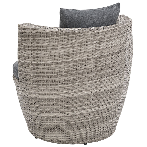 Bistro Set inkl. Kissen CAPRI Polyrattan Grau