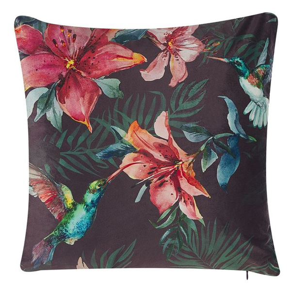 Dekokissen 2er Set DICHONDRA Samtstoff 45 x 45 cm Bunt Blumenmuster