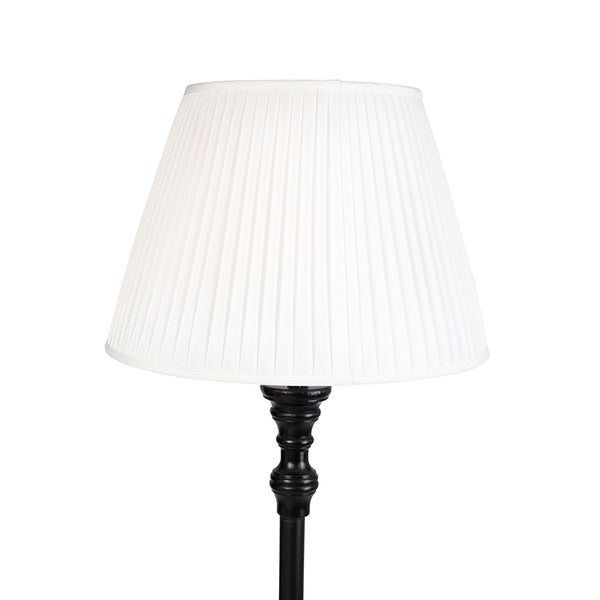 Stehleuchte schwarz mit plissiertem Schirm weiß 45 cm - Classico