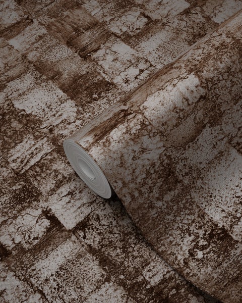 Origin Wallcoverings Tapete mit feiner Struktur Dunkelbraun - 53 cm x 10.05 m - 347359