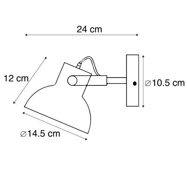 Industrielle Wand- und Deckenleuchte schwarz kippbar - Guida