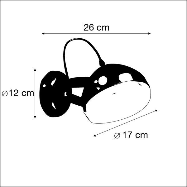 4er Set Wand- und Deckenstrahler schwarz verstellbar - Biker 1