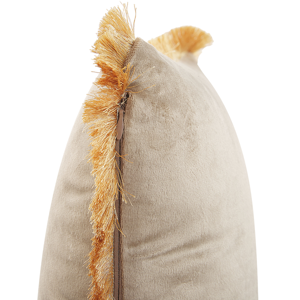 Dekokissen 2er Set POTHOS Samtstoff 30 x 50 cm Beige Ohne Muster