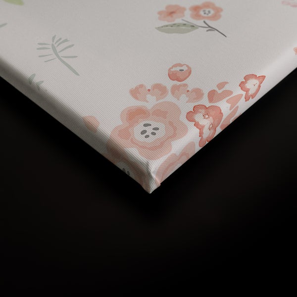 Wandbild auf Leinwand mit Blumenmuster für eine dekorative Wandgestaltung.