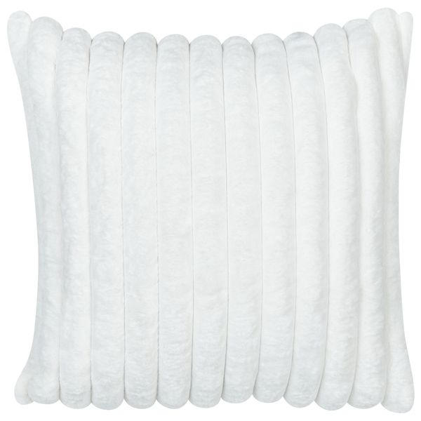 Dekokissen 2er Set RAKYA Webpelz 45 x 45 cm Weiß Streifenmuster