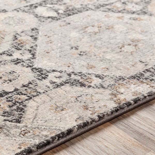 Vintage Orientalischer Teppich Schwarz/Beige 130x170 cm LOTUS