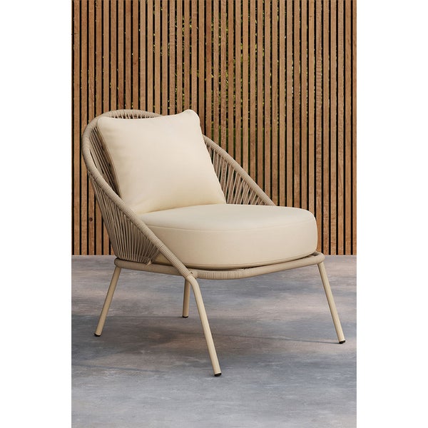 Lindos Loungesessel beige. 2er Set