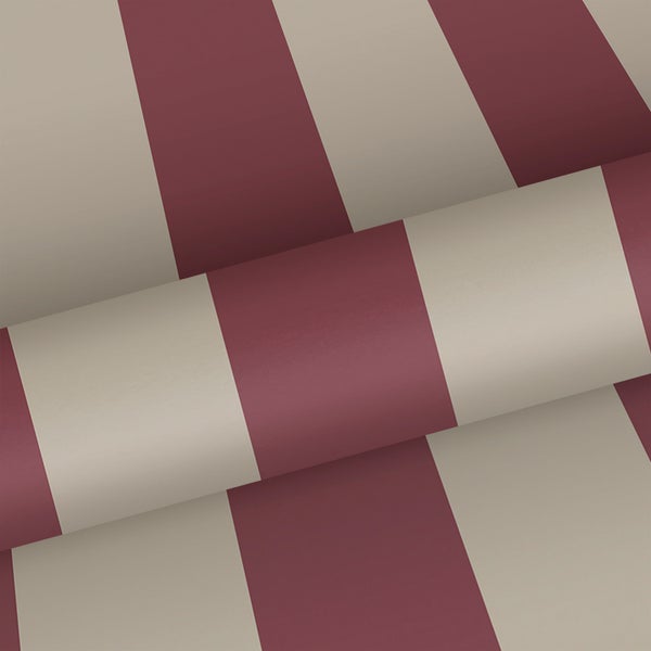 Sanders und Sanders Tapete Streifen Dunkelrot und Beige - 53 cm x 10.05 m - 640691
