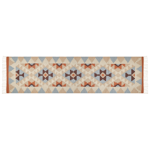 Teppich DILIJAN Bunt 80 x 300 cm Baumwolle Kelim