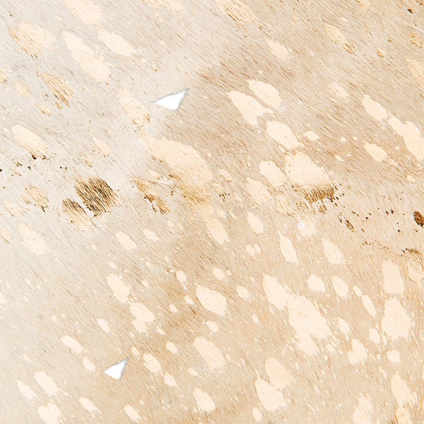 Detailaufnahme einer Kuhfell-Struktur mit natürlichem Muster und faseriger Oberfläche.