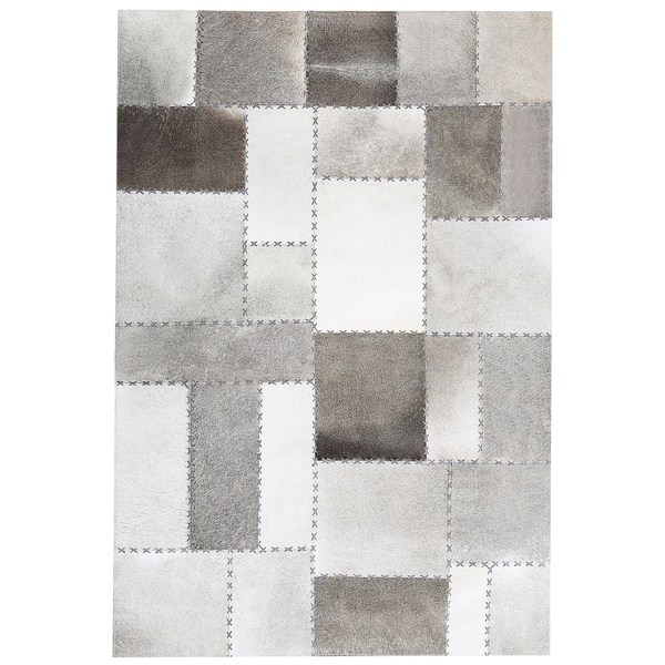Teppich PERVARI 160 x 230 cm Echtleder Taupe
